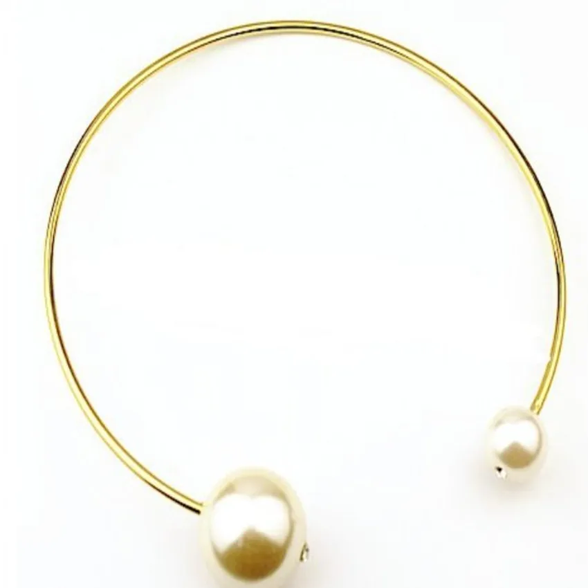 Lumina de Culoare Aur Galben Asimetrie Rotund Imitație Pearl Pandantiv Cravată Colier pentru Femei Bijuterii
