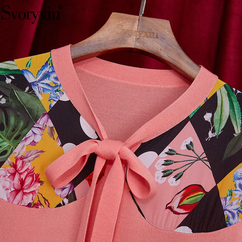 Svoryxiu de Flori de Mătase de Imprimare Cardigan tricotat pentru Femei 2021 Pistă de Moda Primavara-Vara Maneca Lunga Single-Breasted Pulover Topuri