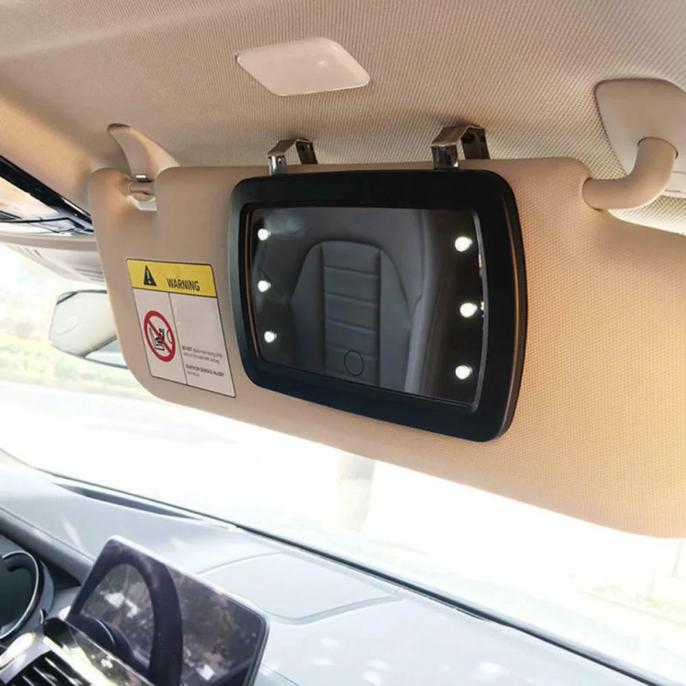 1 buc 6-LED iluminat Oglindă Neagră Clip Pe Parasolar Pentru Masina /Camion/Auto Convenabil Interior Înlocuire