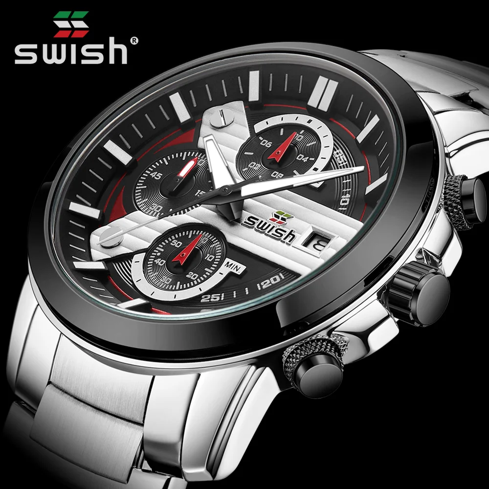 Moda Montre Homme Top Brand de Lux din Oțel Ceas pentru Bărbați rezistent la apă, Cronograf Cuarț Ceas de mână Sport Militare Ceas Data