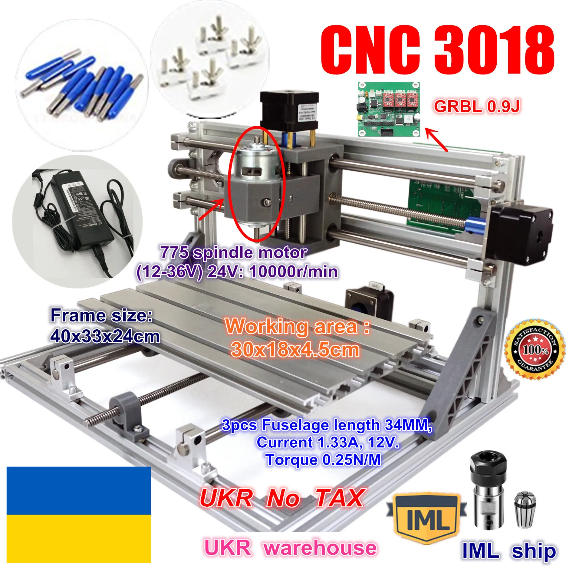 UKR DIY mini router CNC mașină CNC 3018 GRBL de control zona de lucru 300x180x45mm 3 Axe Pcb mașină de Frezat CNC Router Lemn