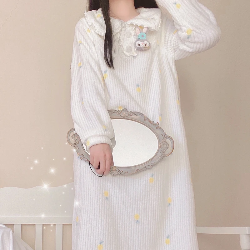 2020 Iarna Noi Drăguț Ananas Model de Pluș Cămașă de noapte Lungă Pijamale Pijamale Drăguț Papusa Guler pentru Femei Haine de Acasă
