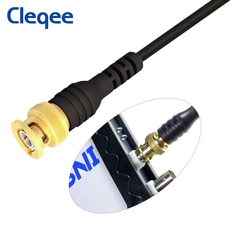 Cleqee P1064 Aur placate cu Cupru Pur BNC Q9 Dual 4mm care pot fi Stivuite Învăluită Banana Plug Testul de Plumb Sonda Cablu 120CM New Sosire
