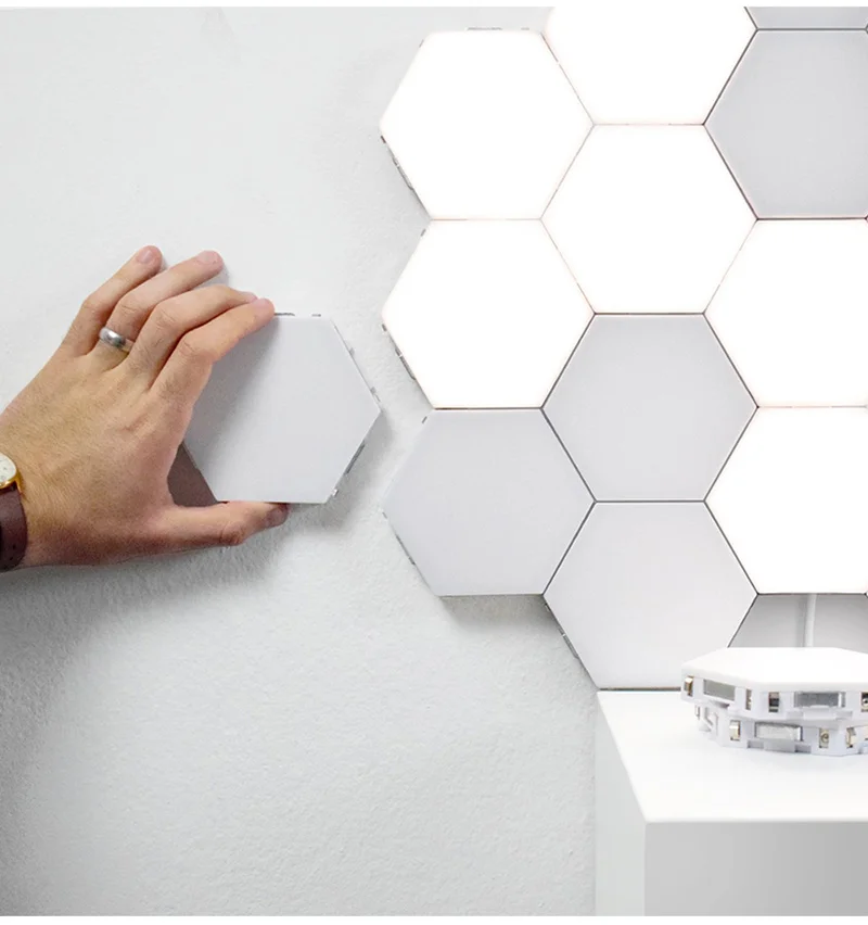 Quantum Hexagon de Perete LED LampsTouch Senzor Inteligent Acasă Moderne Lumini Decorative Dormitor, Camera de zi DIY Lampa de Noapte AC110 220V