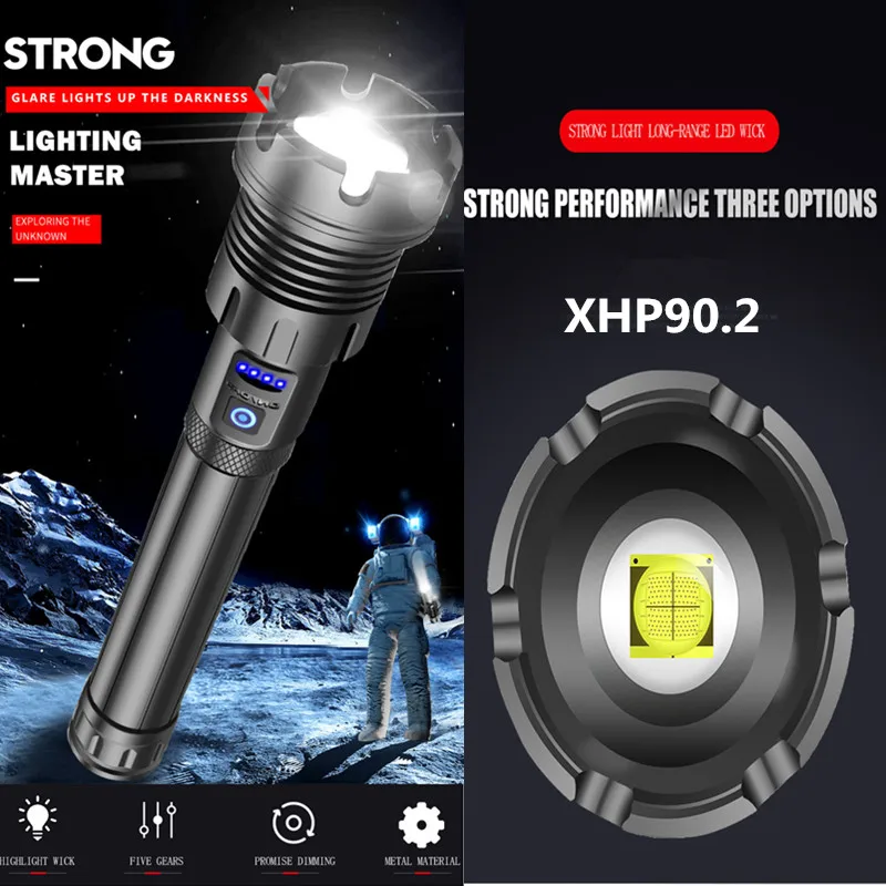 2000M XHP90.2 cel mai puternic Led+COB lanterna usb Zoom lanterna Tactice xhp70 18650 sau 26650 baterie Reîncărcabilă mână de lumină