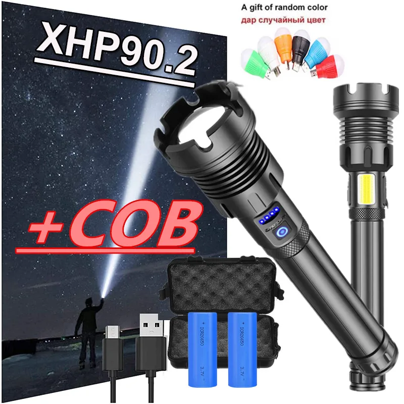 2000M XHP90.2 cel mai puternic Led+COB lanterna usb Zoom lanterna Tactice xhp70 18650 sau 26650 baterie Reîncărcabilă mână de lumină
