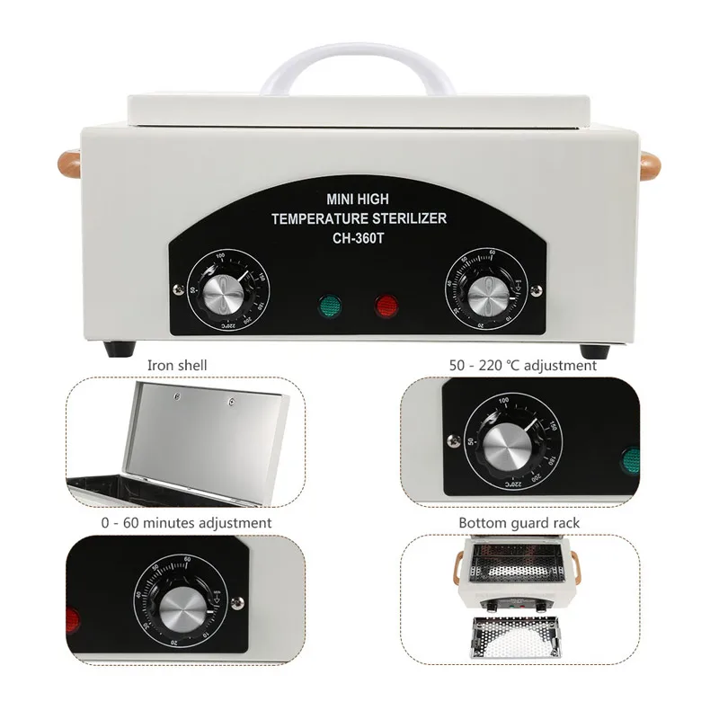 300W CH-360T Nail Art Echipamente de Înaltă temperatură Sterilizator Salon de Unghii de Arta Instrumente Sterilizator Cutie Autoclavă Igienizare Cutie