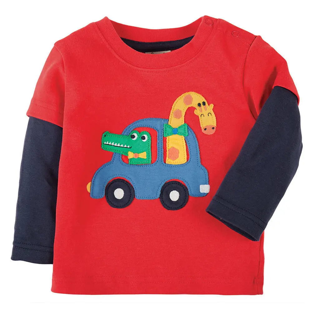 Sărituri de Metri Băieți Teuri Dinozaur Topuri cu Maneci Lungi Haine 2018 Brand New Kids T-shirt Îmbrăcăminte Copii Camasi Toamna Bumbac