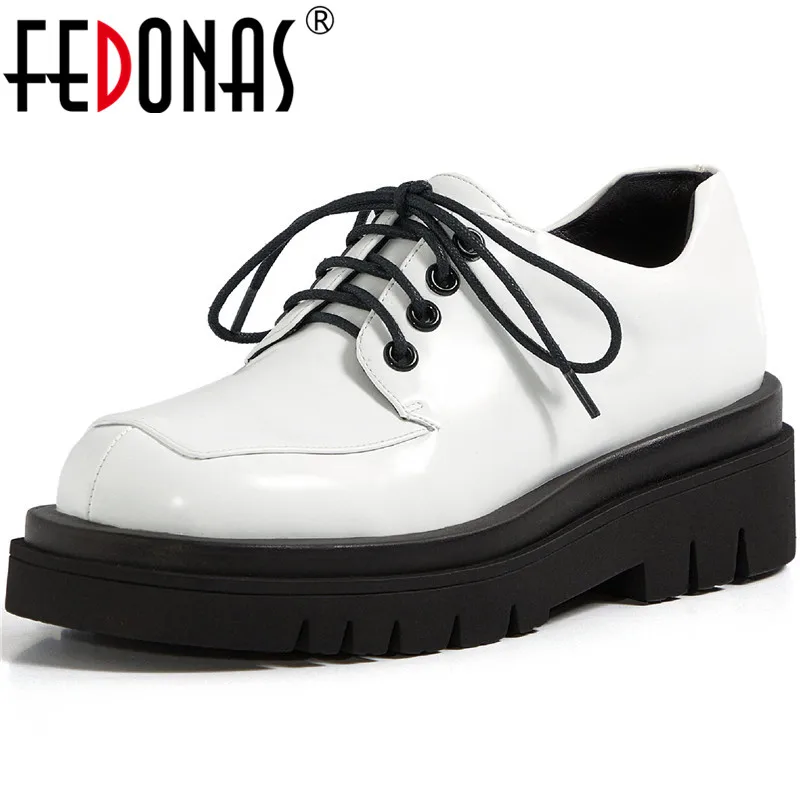 FEDONAS Platforma Pantofi Femei 2021 Moda din Piele Tocuri Indesata Pompe de Primăvară Petrecere Doamnă Birou grupul de Lucru de Pantofi de Femeie