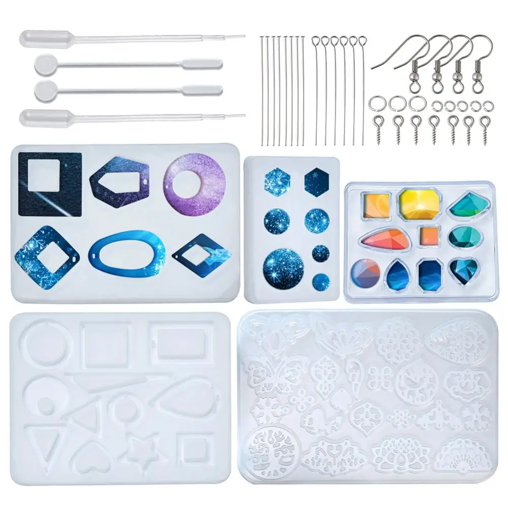 DIY Matrite Plastic Pentru DIY Legăna Cercei Bijuterii Face Kituri, Rășină de Turnare Matrite, Cercel Cârlige și Cap Pini Accesorii