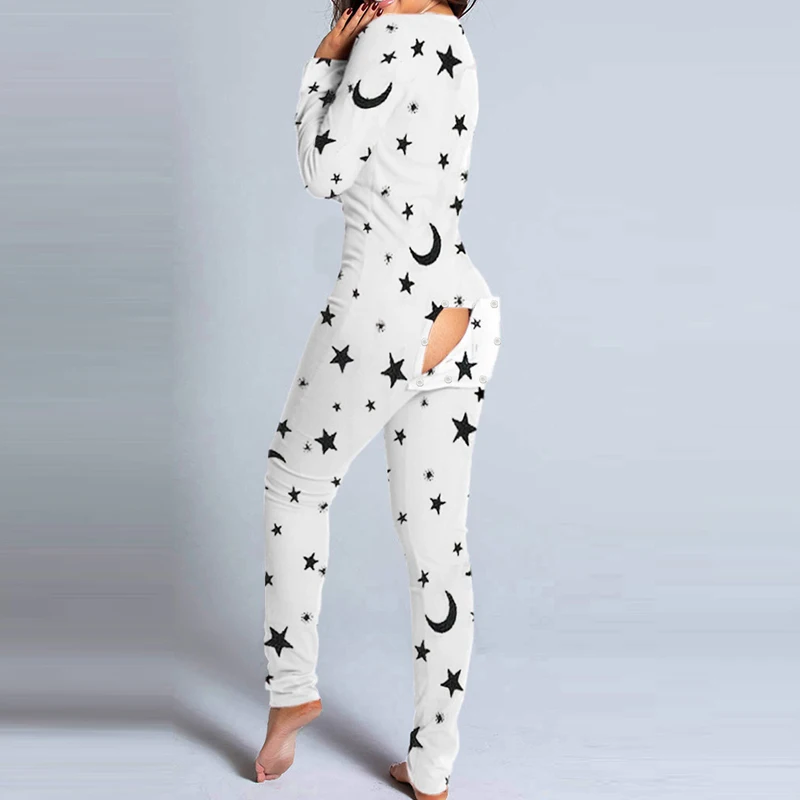 2021 Primăvară Model De Imprimare Pijama, Costume Sexy Hip Mozaic Gol Afară De Salopete Elegante Cu Maneca Lunga V Buton Salopetă Homewear