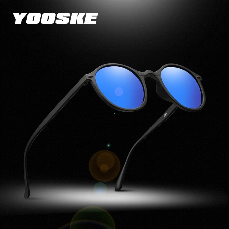 Yooske Rotund ochelari de Soare Polarizat Bărbați Femei Ochelari de vedere de Noapte Ochelari de Soare UV400 Ochelari Driver de Conducere de Noapte Ochelari Pentru Barbati