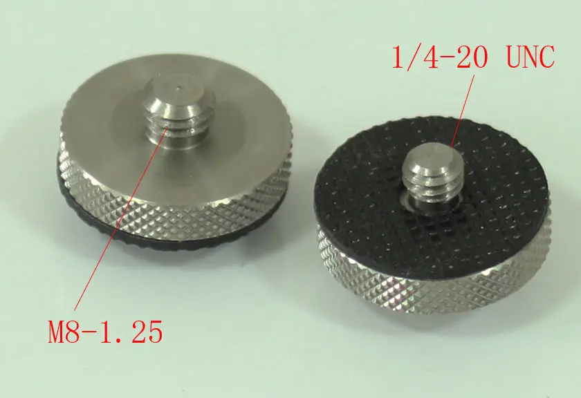 Metal Adaptor de conversie Șurub M8-1.25 masculin la 1/4 de sex masculin pentru cap trepied foto