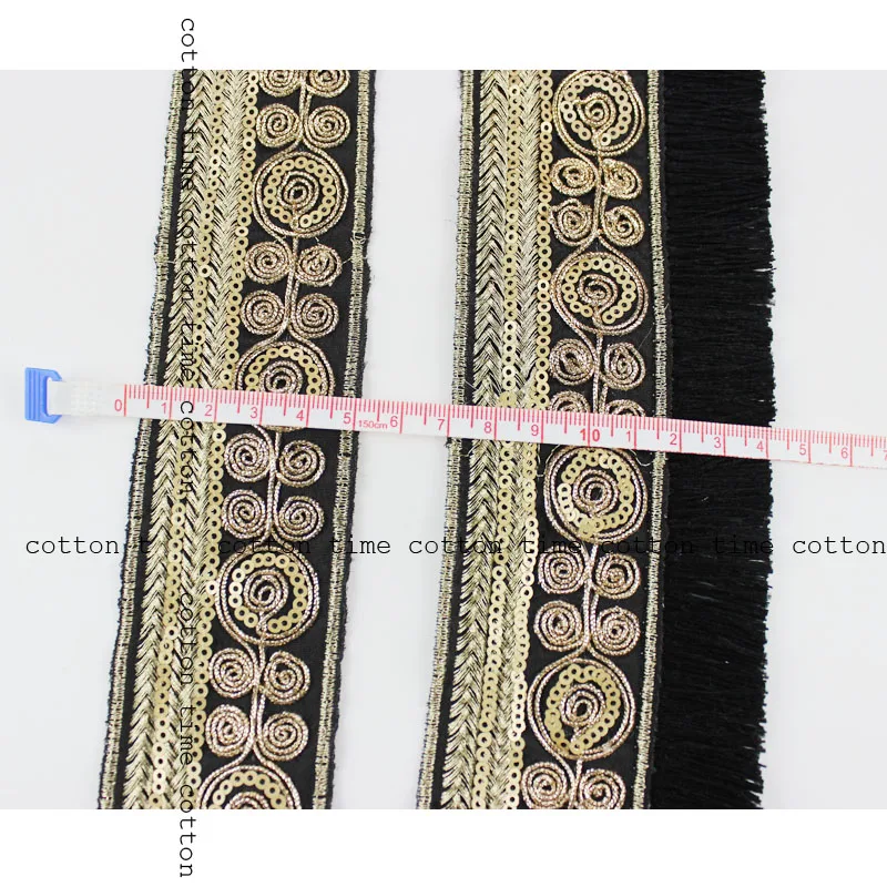 5yards Paiete Negre Ornamente Brodate Chingi Etnice Banda Franjuri DIY Manual de Cusut Net Panglici Îmbrăcăminte Decorative Dantelă Asieta