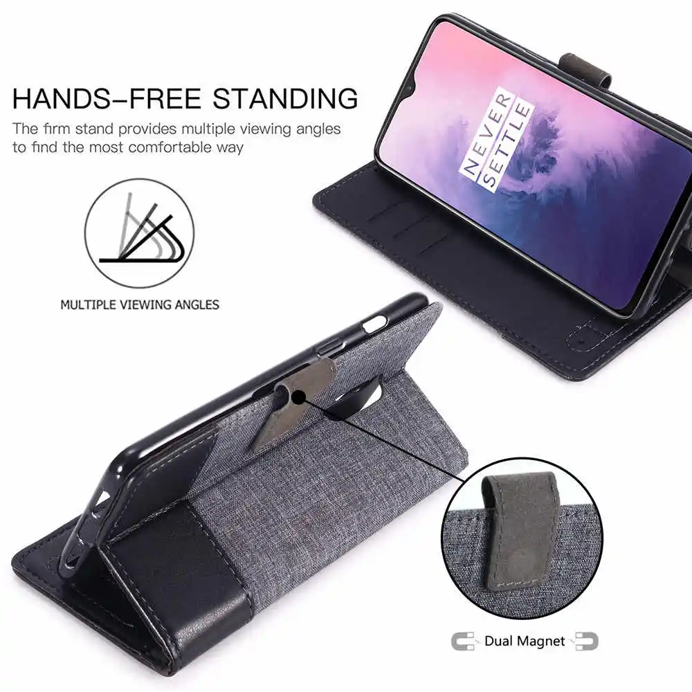 Magnetic Cârpă pânză Portofel Flip Caz de Telefon Mobil TPU Acoperire Stand Slim Pentru OnePlus 8 Pro/1+Nord/7T pro/3/3T/5T/5/6/7 Pro/6T