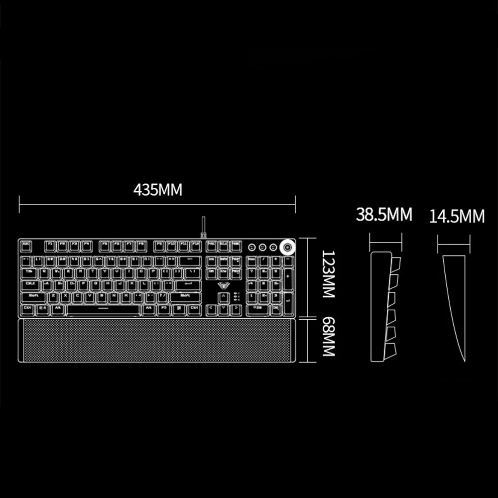 Joc Mecanic Keyboard104 cheile LED Backlit Anti-ghosting Albastru/Negru comutator cu fir gaming Keyboard USB multimedia rotative chei