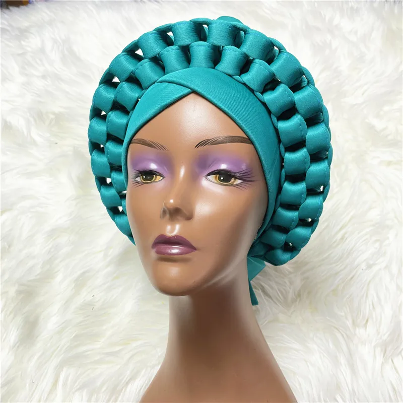 Noi Nigerian gele headtie pac făcut deja auto gele cap turban africane auto gele aso oke headtie pentru femei-L5