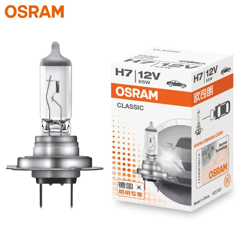 OSRAM H7 Standard de Lumina Auto cu Halogen pentru Faruri Auto Bec 3200K 12V 55W PX26d 64210 Lampă Originală Calitate OEM (1 buc)
