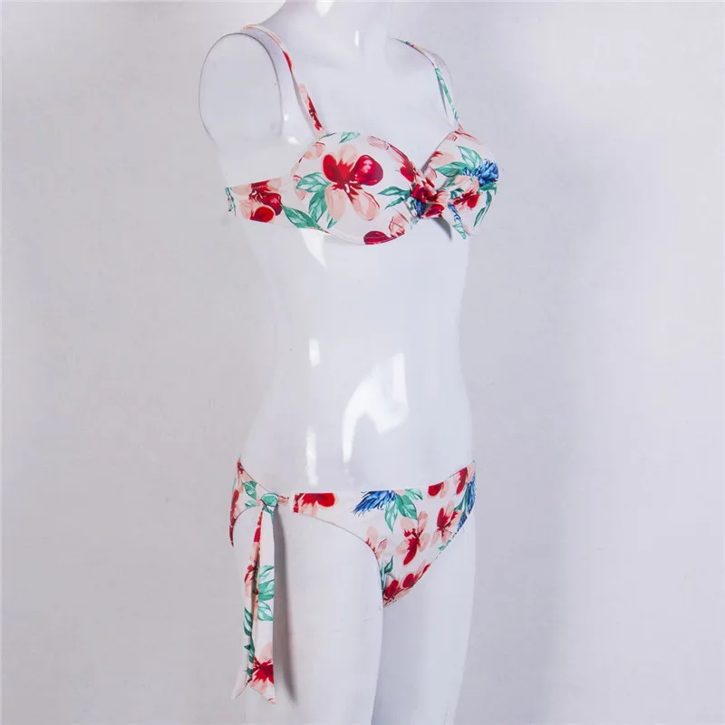 Fierbinte 2018 Bquinis Femei Costume de baie Push Up, Costume de baie feminin Floral Sexy Bikini Brazilian Set bandaj Beach Bandeau maillot de bain