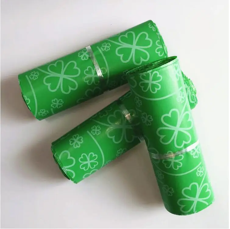 50pcs Verde din Plastic rezistent la apa ghiozdane Auto-Adeziv Sigiliu Sac de Depozitare Material Mat Plic Mailer Poștale de Corespondență Saci