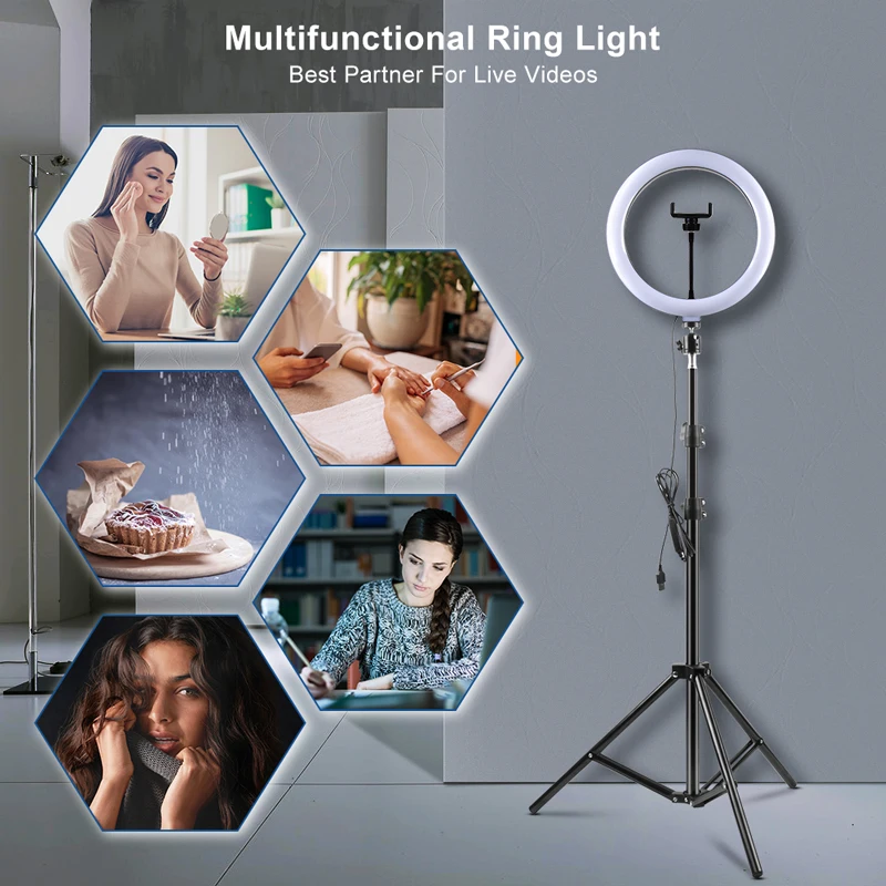 Yizhestudio Inel de Lumină cu 1,1/1,6 m Lumină de Stea 10 inch Video ring lampa USB Plug fotografice de iluminat pentru Live Studio de Machiaj