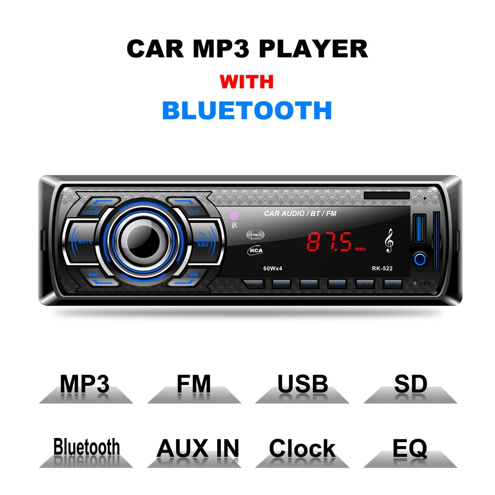Livrare gratuita Masina Stereo Bluetooth Audio Muzica MP3 Player FM Radio AM Intrare Aux Receptor SD USB 4 x 45W MP3 Player Universal
