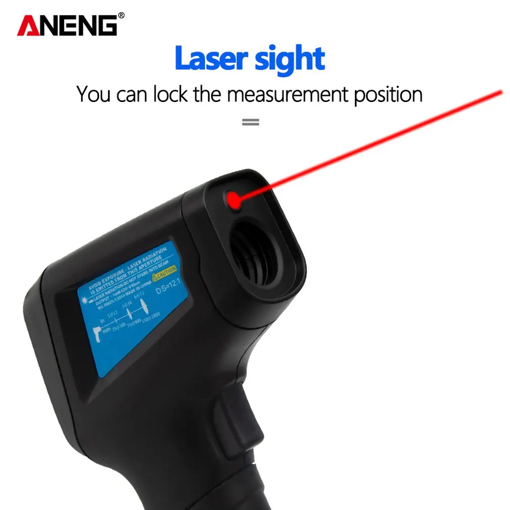 Noul Digital Termometru cu Infraroșu Arma cu Laser termometru Non contact IR Pirometru, Termometru Higrometru Ecran LCD Color