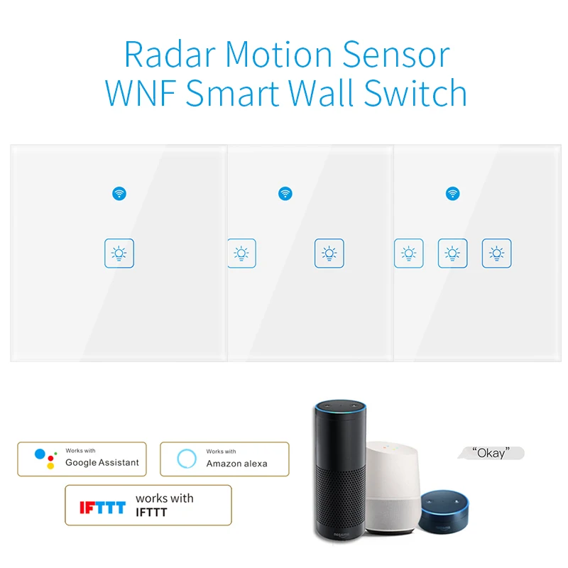 1 Banda 2 Banda 3 Banda EWeLink APP Smart WiFi Comutator de Perete Senzor de Mișcare Compatibil Cu Alexa Google Acasa Inteligent Smart Switch