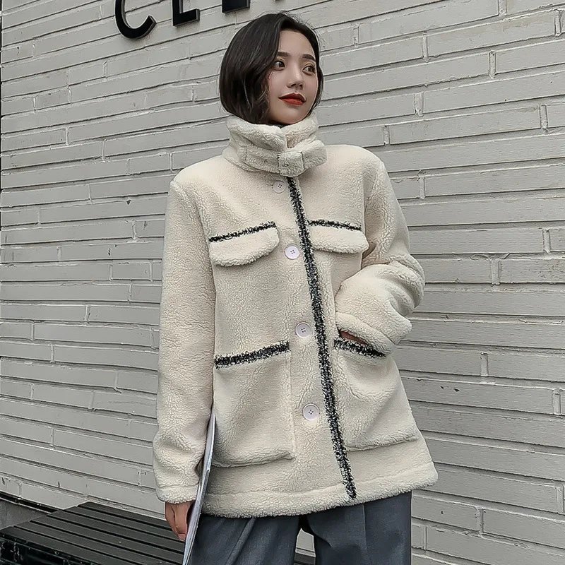 2020 toamna și iarna noua moda casual talie miel lână sacou femei regular slim de slabit blana o doamnă jacheta de lână de miel