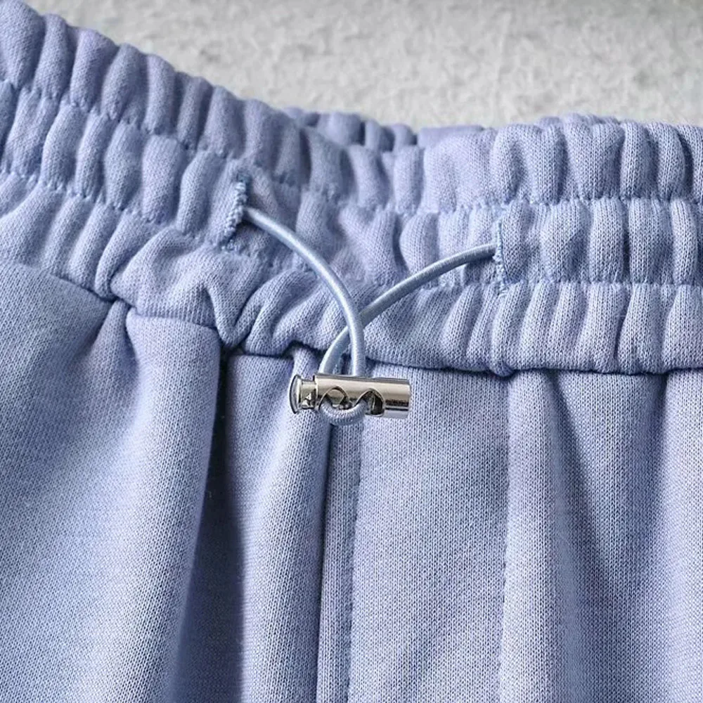 2021 Casual De Vara Vrac Solid Elastic Talie Mare Sudoare Pantaloni Scurți Femei De Toate-Meci Negru Albastru Pantaloni Scurti Cu Buzunare Streetwear