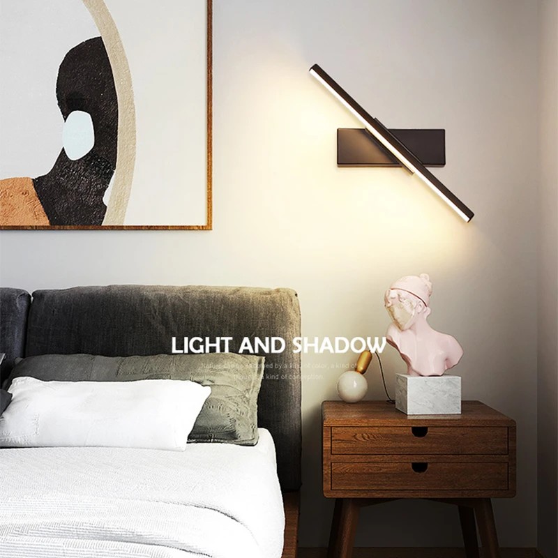 L300mm 7W led-uri moderne reglabil lumini de perete pentru dormitor, sufragerie, coridor, casa 110-240V noptiera tranșee de perete corpuri de lampă