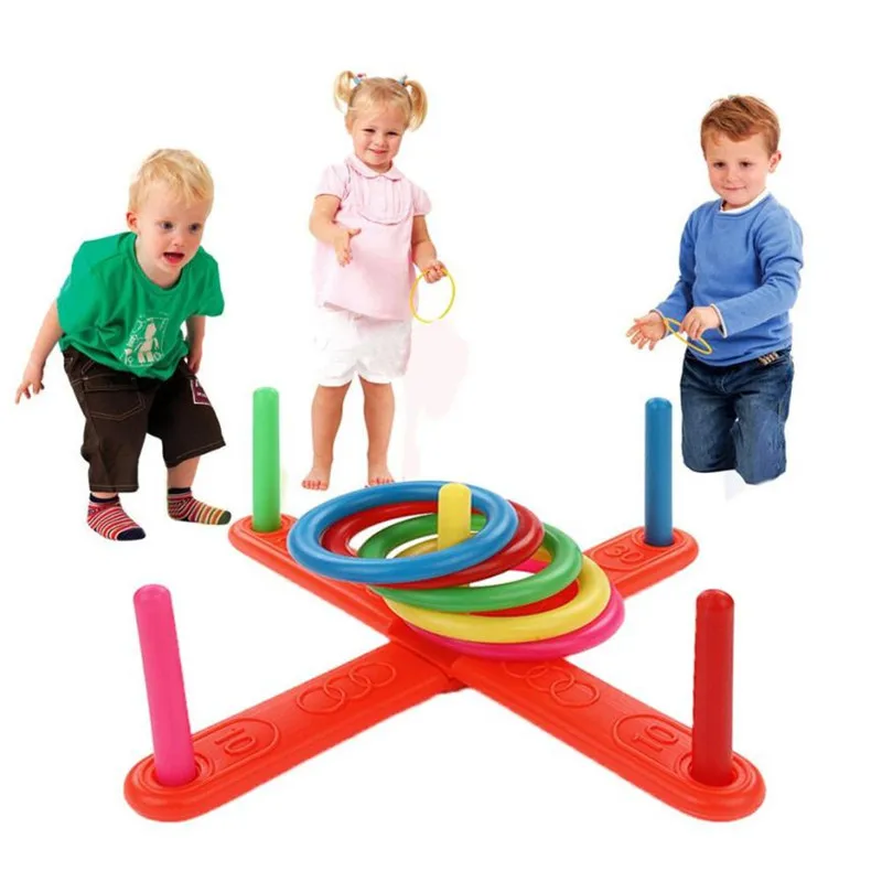 Inel nou Inelul de Plastic Ring Toss Quoits Grădină Joc Jucării de Piscină în aer liber, Divertisment Set 2019 Jucării pentru Copii