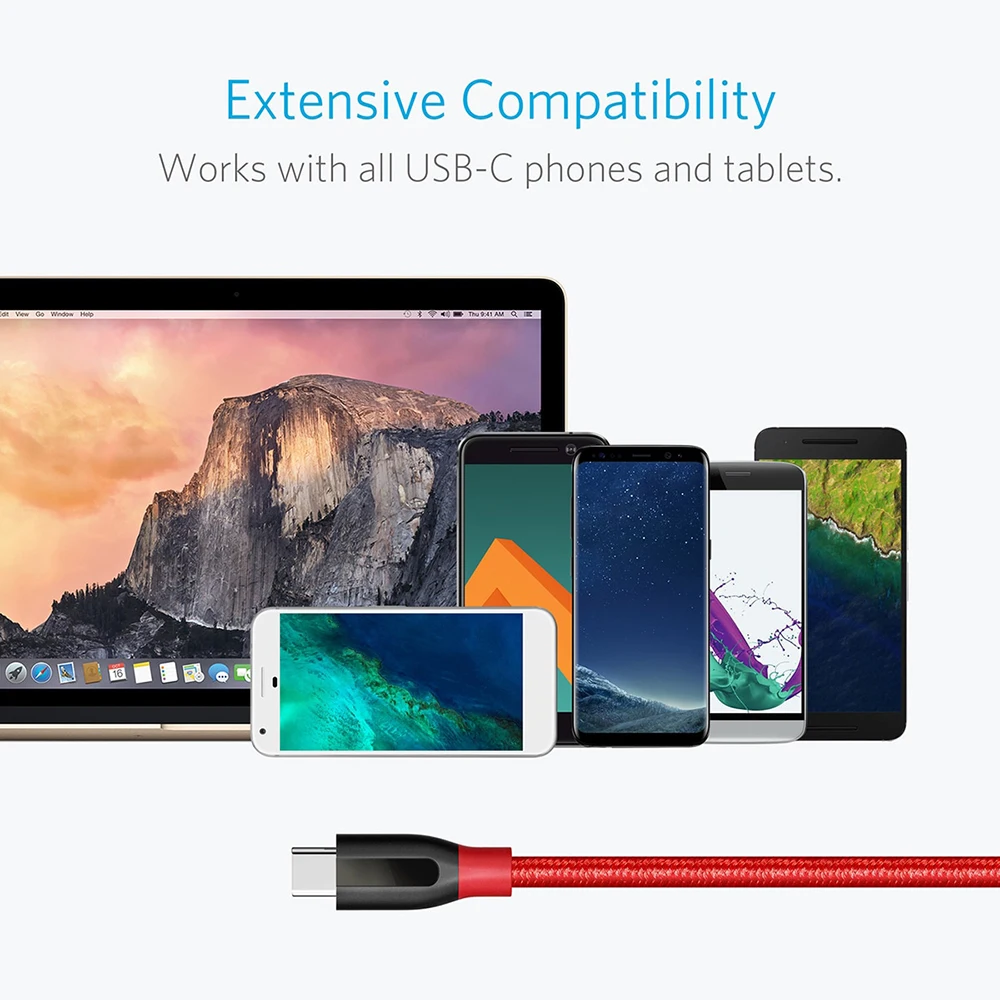 Anker Powerline+ USB-C pentru Cablu USB 3.0 ,USB Tip C, televiziune prin Cablu ,Durabilitate Mare pentru Samsung iPad MacBook Sony LG HTC Xiaomi 5 etc