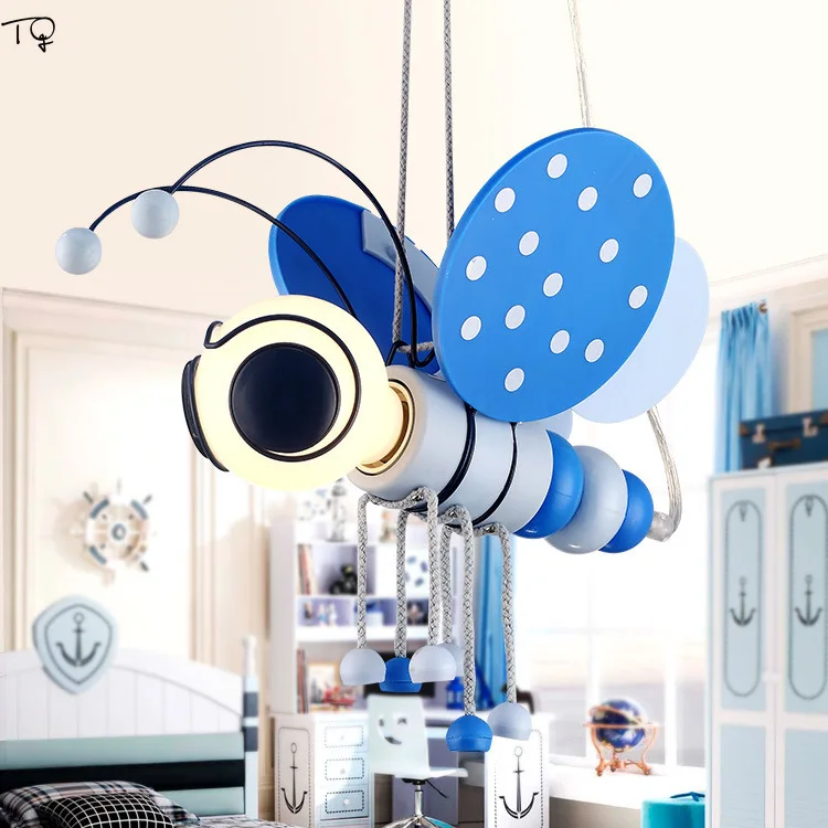 Drăguț minunat Desene animate Albine Lumini Pandantiv Albastru Roz E27 Led Lampă de Agățat Copiii/printesa Băieți/Fete Camera Noptiera Dormitor Lampa de Studiu