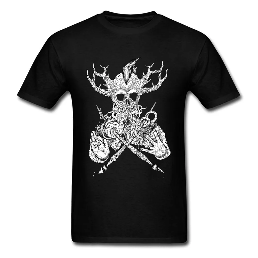 Arta De a Nu Muri 2018 Rece Bărbați Craniu de Imprimare T-shirt Samurai Warrior Elev este Unic Vară Grupului de Top Tricou Negru