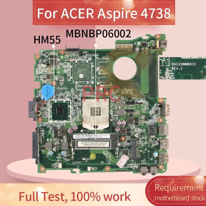 MBR9Y0600 Pentru ACER Aspire 4738 Notebook Placa de baza DA0ZQ9MB6C0 HM55 DDR3 Laptop placa de baza