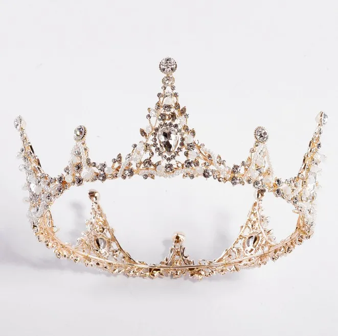 Baroc Royal Regina Coroana de Aur Albastru Rosu Cristal Stras Nunta de Piatră Tiara pentru Femei Costum de Mireasa Accesorii de Par