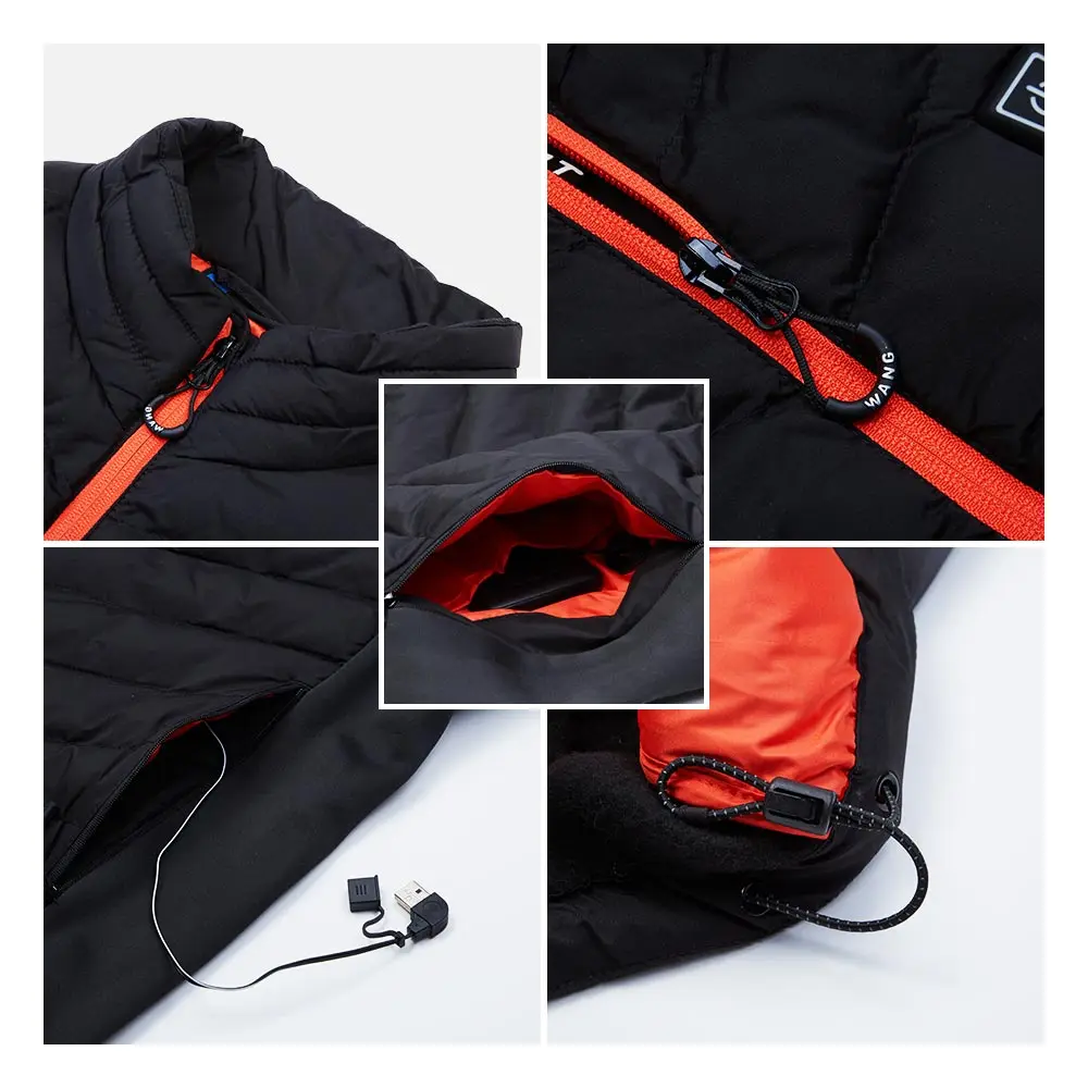 KEMIMOTO Electrice Incalzite Vesta Încălzire Vesta USB Termică Cârpă Caldă Pene Jacheta de Iarna de Echitatie Motocicleta