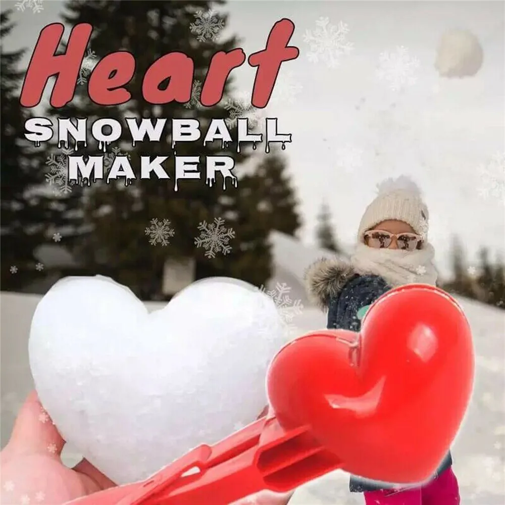 Inima În Formă De Bulgăre De Zăpadă Filtru Clip Din Plastic De Iarnă Nisip Mingea Mucegai Inima Bulgăre De Zăpadă Clemă De Bulgăre De Zăpadă Filtru Clip Zăpadă Iarna Jucărie Pentru Copii