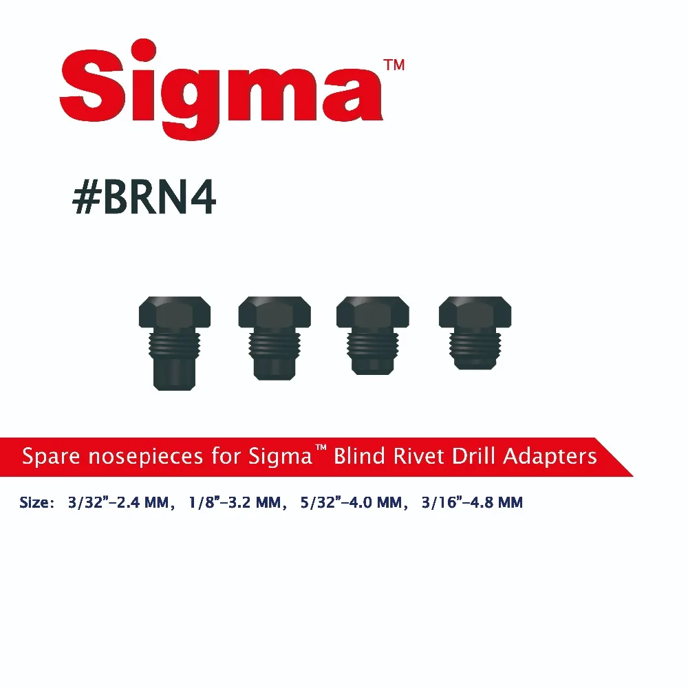 Sigma #BRN4 Nosepieces set pentru Sigma marcă fără fir nitul burghiu adaptoare