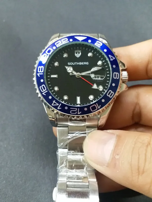 Top Brand de ceasuri de Lux Bărbați GMT Ceasuri quartz de Afaceri Luminos Safir din Oțel Inoxidabil daytona Ceas de 4.4 CM