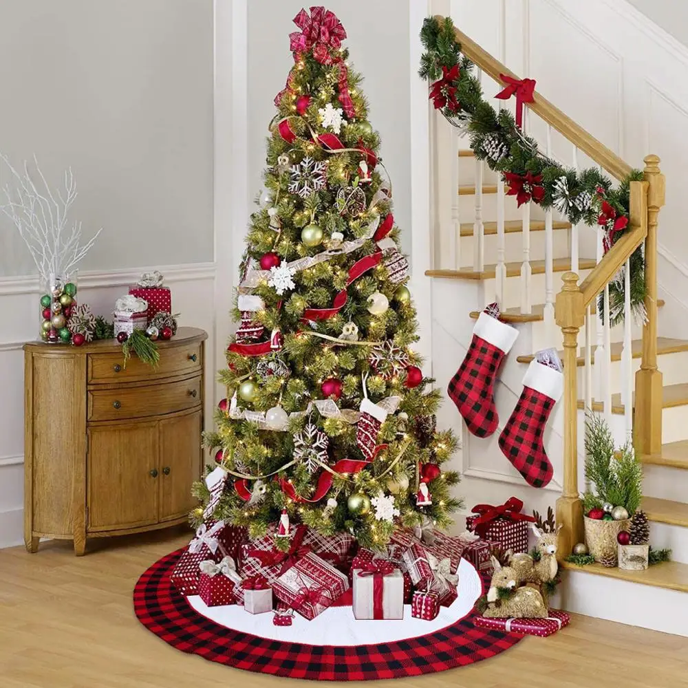 Crăciun Tricotate Fusta Copac Pomul de Crăciun Decor Covoare pentru Living Modern Crăciun Fericit Decor pentru Casa An Nou Fericit 2021