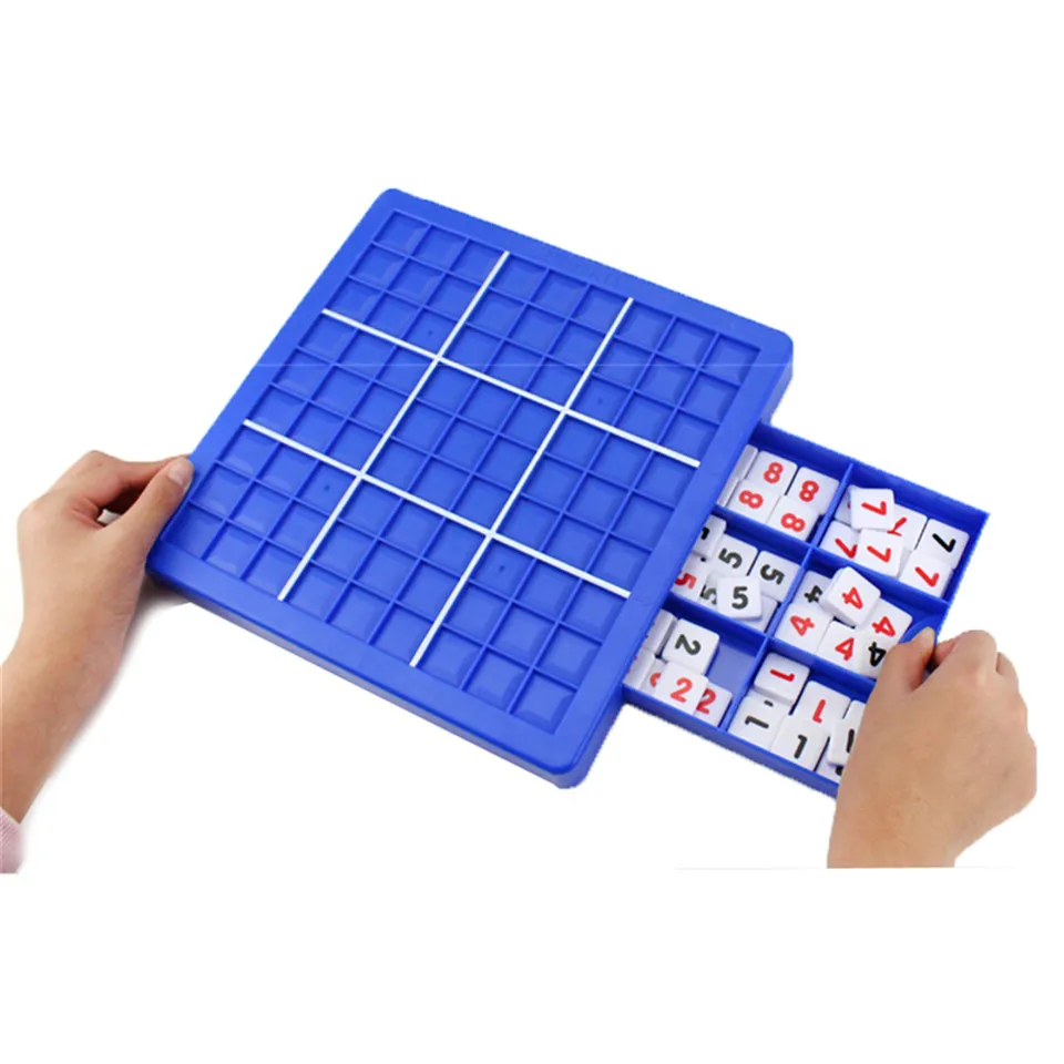 BSTFAMLY Copii Sudoku, Șah Friendly Plastic cu Sertar 24*24*5 cm 81Pcs/Set Masă de Joc de Puzzle Jucărie pentru Copii Cadou Interesant S02