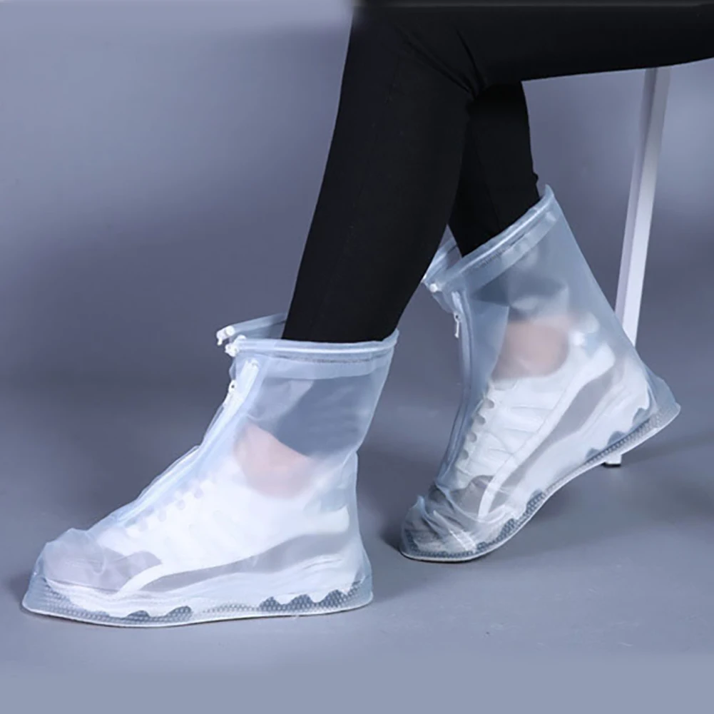 1 Pereche PVC Pantofi Acoperi Reutilizabile Impermeabil Anti Praf Cizme de Ploaie în aer liber Non Slip Gros Pantofi de Protecție Pantof Acoperă cu Fermoar
