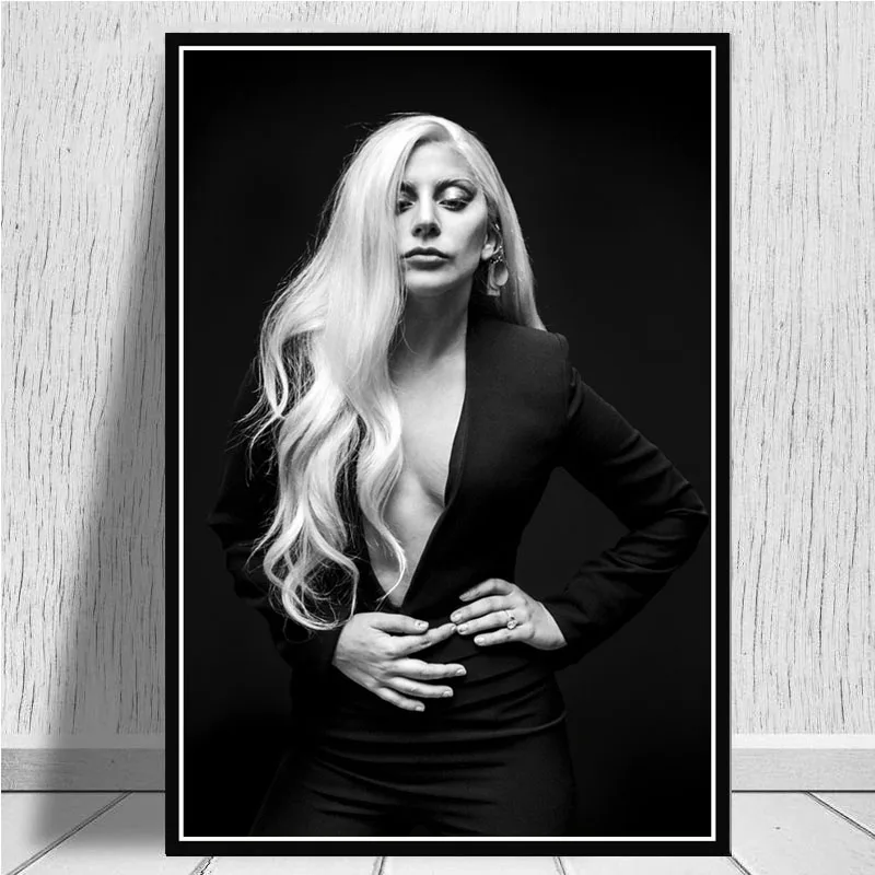 Steaua Postere si Printuri Cantareata Lady Gaga Pop Art Canvas Tablou Alb Negru Femeie Pictura Figura Acasă Decor Sala de Imagine