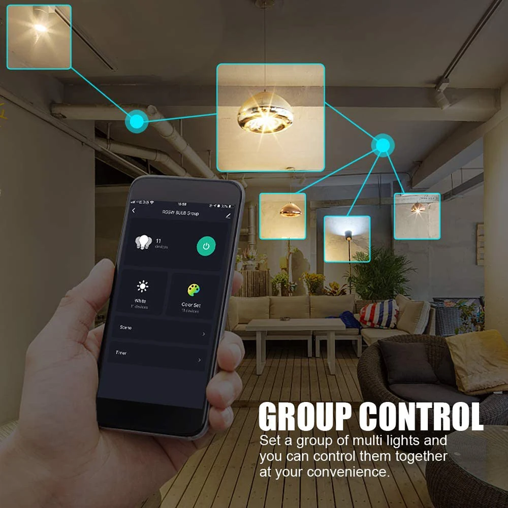 WIFI Bec Inteligent Acasă Lampă cu Led-uri Siri Voice Control Bluetooth APP Google Smart Home Estompat Lampă Becuri cu LED-uri de Interior Decor Acasă