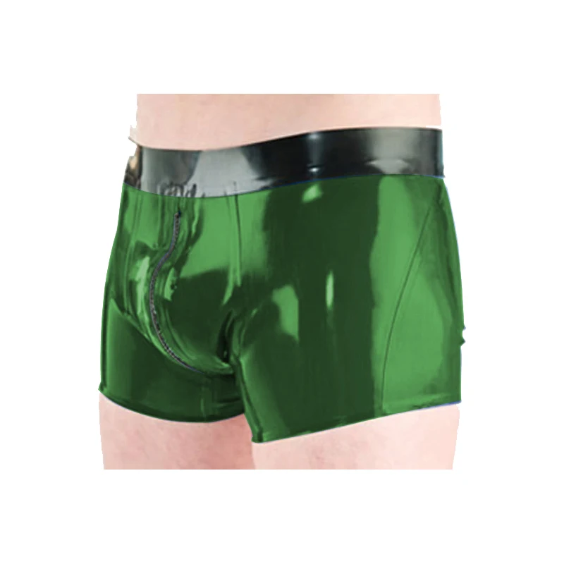 Pur Latex Natural Boxer pantaloni Scurți Negru Talie și Metal, Verde, lenjerie de 0,4 mm din Cauciuc de Culoare și dimensiuni pot fi personalizate