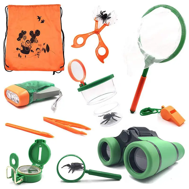 Kit de exterior Jucarii pentru Copii - Set de 12 Aventura Copil Camping Explorare Jucării în aer liber Explorer Kit pentru Copii de Camping Jucării pentru Ki