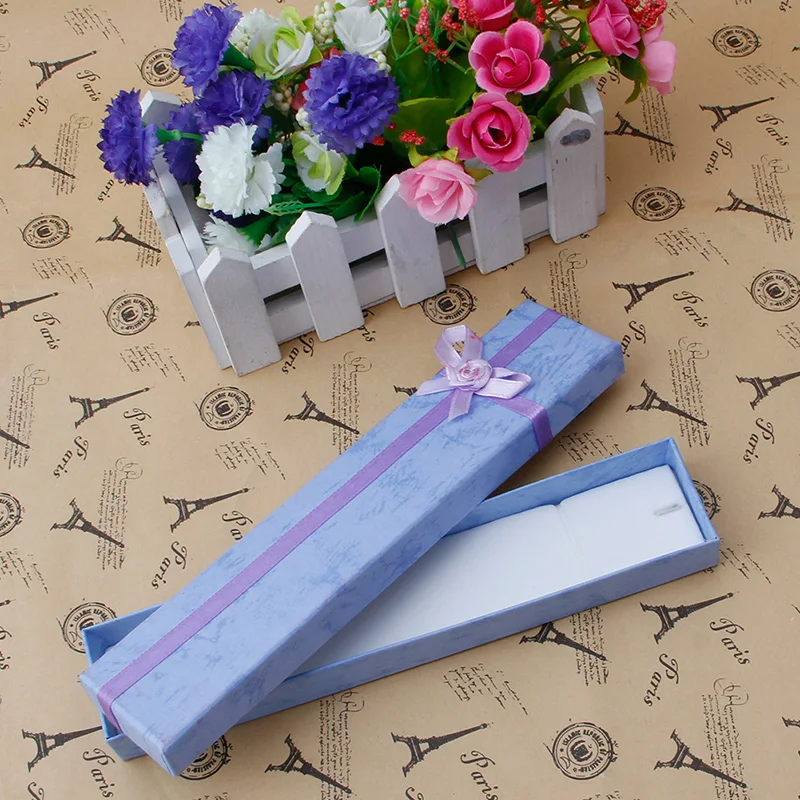 5Pcs/lot Carton Lung Cutii de Cadouri cu Arc pentru Caz Colier de flori