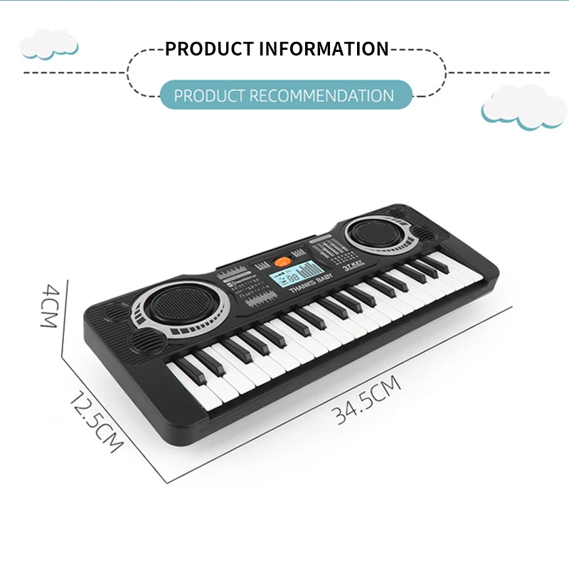 37Keys Electric Pian Digital Portabil de Muzică Electronică Tastatura Bord Cheie Pian Electric Copii Cadou de Muzică Jucărie de Învățare